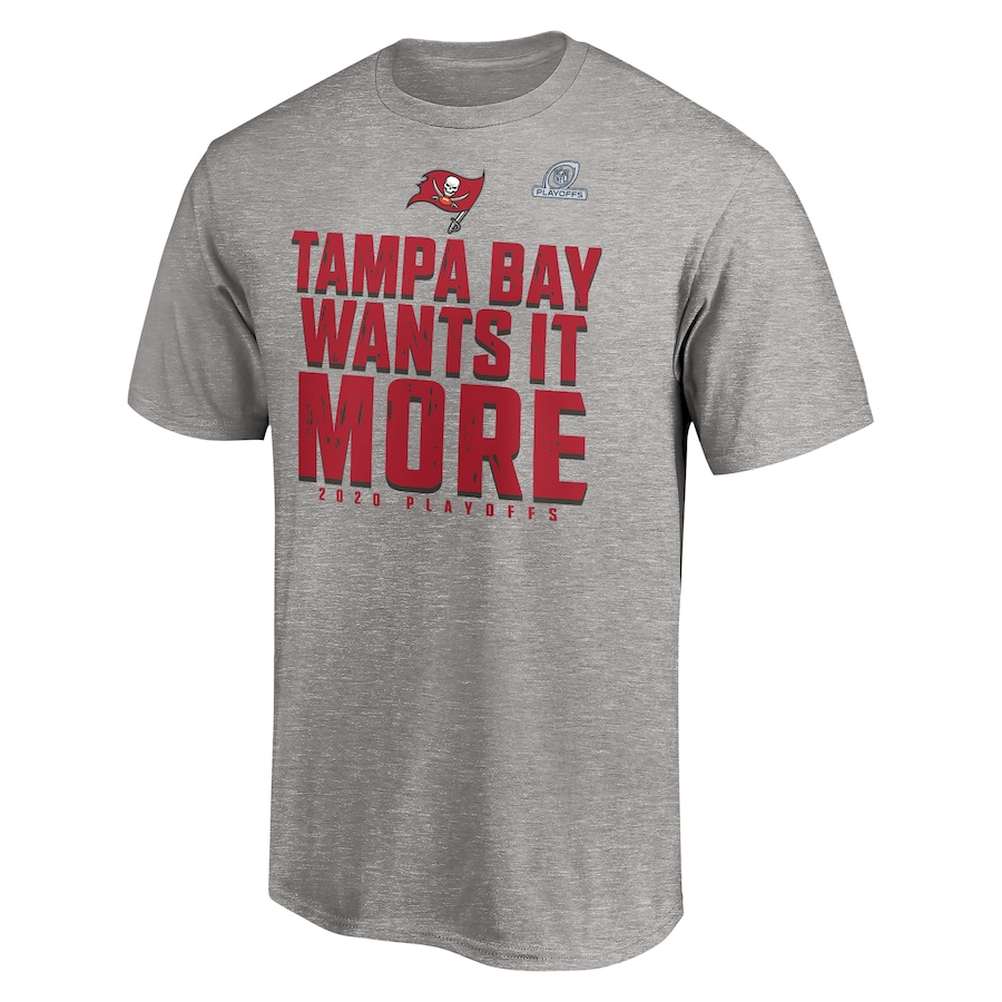 Men's Tampa Bay Buccaneers Heather Gray 2020 NFL Playoffs Bound Shift NFL T-Shirt